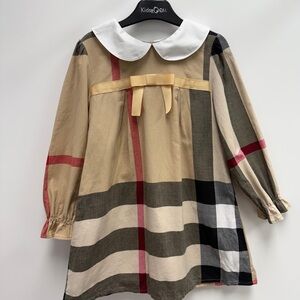 Plaid Long Sleeve Dress with Peter Pan Collar